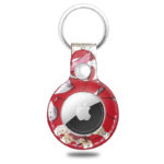 a.at5 .6 Main Floral Red StrapsCo Floral Pattern Leatherette Keychain Holder for Apple AirTag