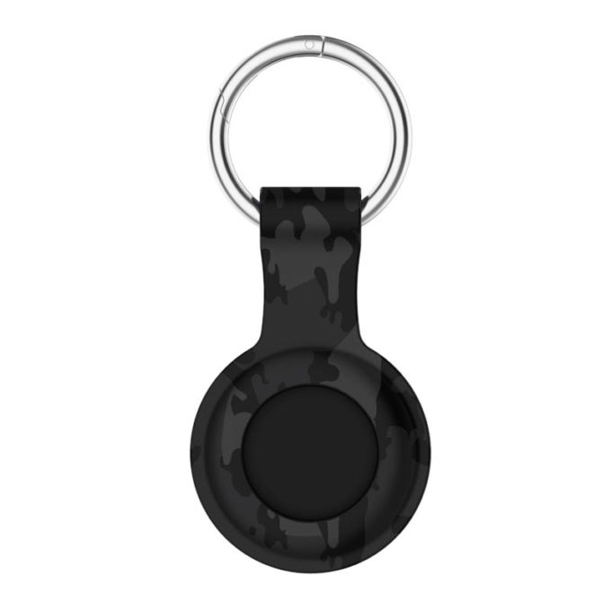 a.at9 .1 Main Black Camo StrapsCo Silicone Rubber Pattern Keyring Holder for Apple AirTag