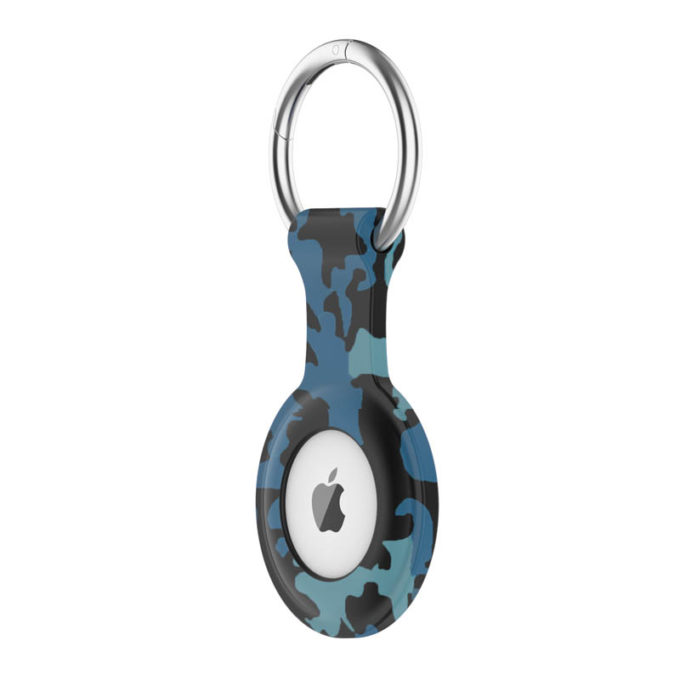 a.at9 .5 Angle Blue Camo StrapsCo Silicone Rubber Pattern Keyring Holder for Apple AirTag