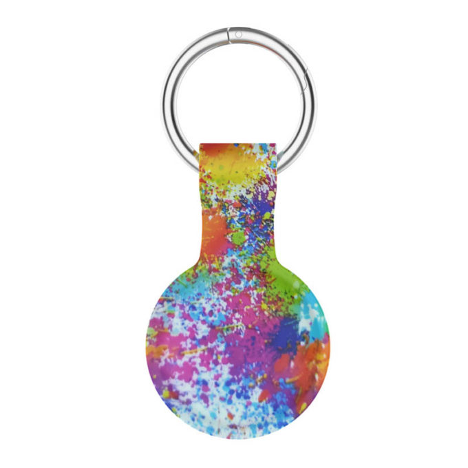a.at9 .b Back Paint Splatter StrapsCo Silicone Rubber Pattern Keyring Holder for Apple AirTag