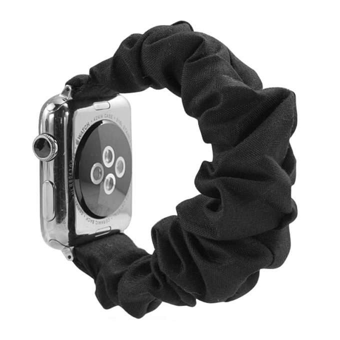 a.w2.1 Main Black StrapsCo Elastic Scrunchie Band Strap for Apple Watch 38mm 40mm 1