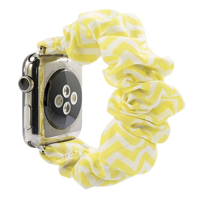 a.w2.10.22 Main Yellow White StrapsCo Elastic Scrunchie Band Strap for Apple Watch 38mm 40mm 1