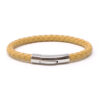 bx3.10.ps Main Yellow StrapsCo Leather Bolo Bracelet with Silver Clasp