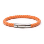 bx3.12.ps Main Orange StrapsCo Leather Bolo Bracelet with Silver Clasp