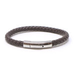 bx3.2.ps Main Brown StrapsCo Leather Bolo Bracelet with Silver Clasp