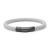 bx3.22.mb Main White Brushed Black Clasp StrapsCo Leather Bolo Bracelet