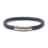 bx3.5.ps Main Blue StrapsCo Leather Bolo Bracelet with Silver Clasp