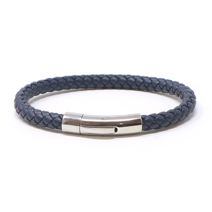 bx3.5.ps Main Blue StrapsCo Leather Bolo Bracelet with Silver Clasp