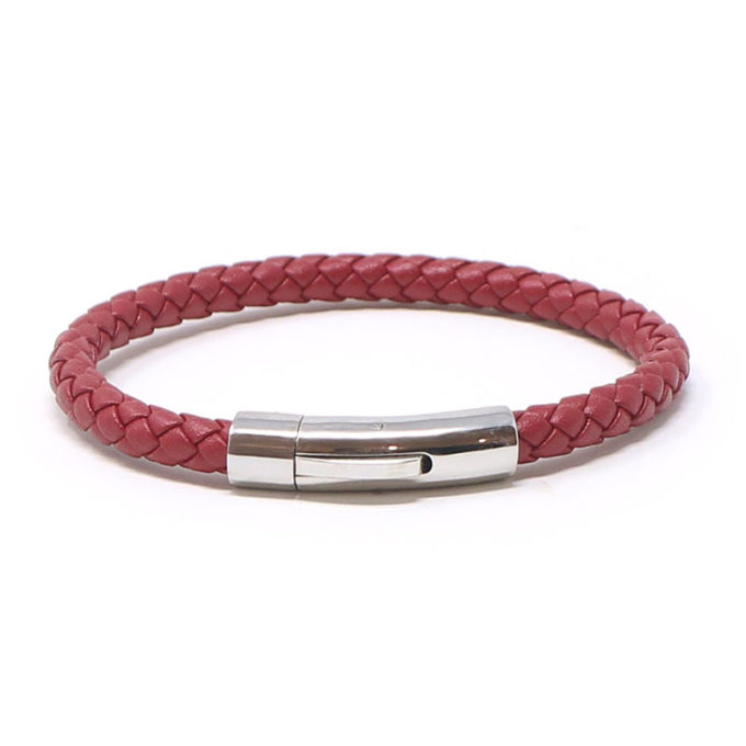 bx3.6.ps Main Red StrapsCo Leather Bolo Bracelet with Silver Clasp
