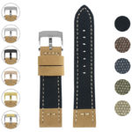 ds21 Gallery Black DASSARI Vintage Canvas Strap Distressed Watch Strap Band 20mm 22mm 24mm