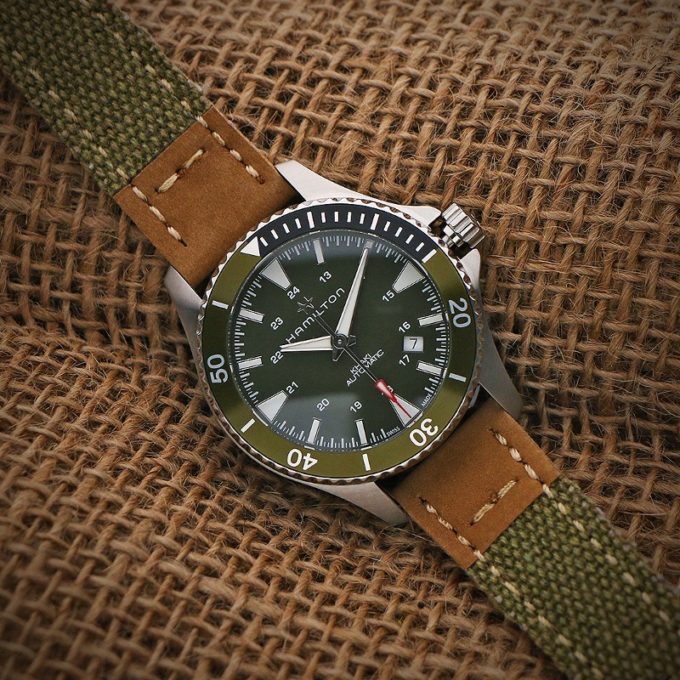ds21 creative5 DASSARI canvas and leather strap nylon vintage military watch band hamilton khaki navy scuba 20mm 22mm 24mm short standard long