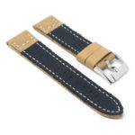ds21.1.ps Angle Black with Polished Silver Buckle DASSARI Vintage Canvas Strap Distressed Watch Strap Band 20mm 22mm 24mm
