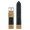 ds21.1.ps Main Black with Polished Silver Buckle DASSARI Vintage Canvas Strap Distressed Watch Strap Band 20mm 22mm 24mm