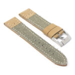 ds21.11.bs Angle Green with Brushed Silver Buckle DASSARI Vintage Canvas Strap Distressed Watch Strap Band 20mm 22mm 24mm