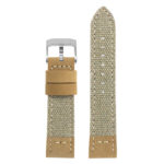 ds21.17.ps Main Beige with Polished Silver Buckle DASSARI Vintage Canvas Strap Distressed Watch Strap Band 20mm 22mm 24mm