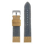 ds21.5.bs Main Blue with Brushed Silver Buckle DASSARI Vintage Canvas Strap Distressed Watch Strap Band 20mm 22mm 24mm