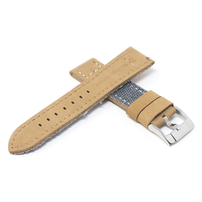ds21.5.ps Cross Blue with Polished Silver Buckle DASSARI Vintage Canvas Strap Distressed Watch Strap Band 20mm 22mm 24mm