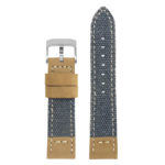 ds21.5.ps Main Blue with Polished Silver Buckle DASSARI Vintage Canvas Strap Distressed Watch Strap Band 20mm 22mm 24mm