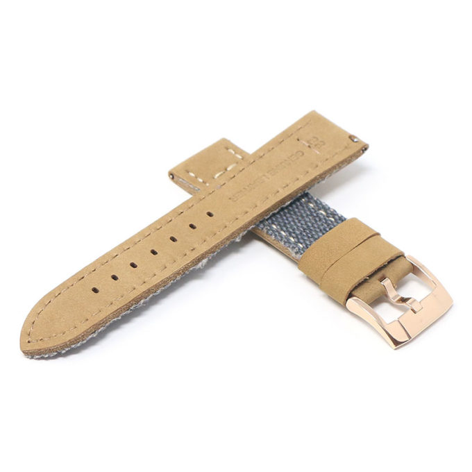 ds21.5.rg Cross Blue with Rose Gold Buckle DASSARI Vintage Canvas Strap Distressed Watch Strap Band 20mm 22mm 24mm