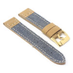 ds21.5.yg Angle Blue with Yellow Gold Buckle DASSARI Vintage Canvas Strap Distressed Watch Strap Band 20mm 22mm 24mm