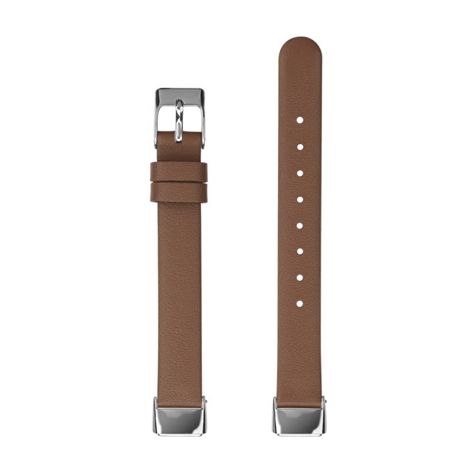 fb.l42.2 Upright Brown StrapsCo Leather Band for Fitbit Luxe Genuine Leather Strap Band