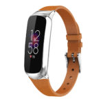 fb.l43.2 Main Brown StrapsCo Classic Leather Band for Fitbit Luxe Genuine Leather Strap Band