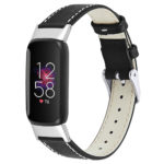 Fb.l44.1 Main Black StrapsCo Smooth Leather Band For Fitbit Luxe Genuine Leather Strap Band
