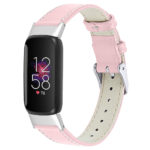 fb.l44.13 Main Pink StrapsCo Smooth Leather Band for Fitbit Luxe Genuine Leather Strap Band