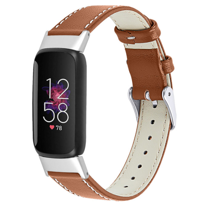 StrapsCo Bracelet de Montre en Cuir Élégant pour Fitbit Luxe 