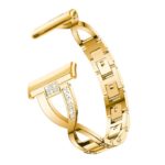 fb.m137.yg Angle Yellow Gold StrapsCo Metal Alloy and Rhinestone Bracelet with X Links for Fitbit Sense Versa 3