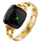 fb.m137.yg Back Yellow Gold StrapsCo Metal Alloy and Rhinestone Bracelet with X Links for Fitbit Sense Versa 3