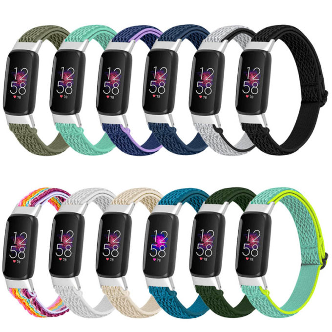 fb.ny35 All Color StrapsCo Adjustable Nylon Strap for Fitbit Luxe Nylon Canvas Strap Band