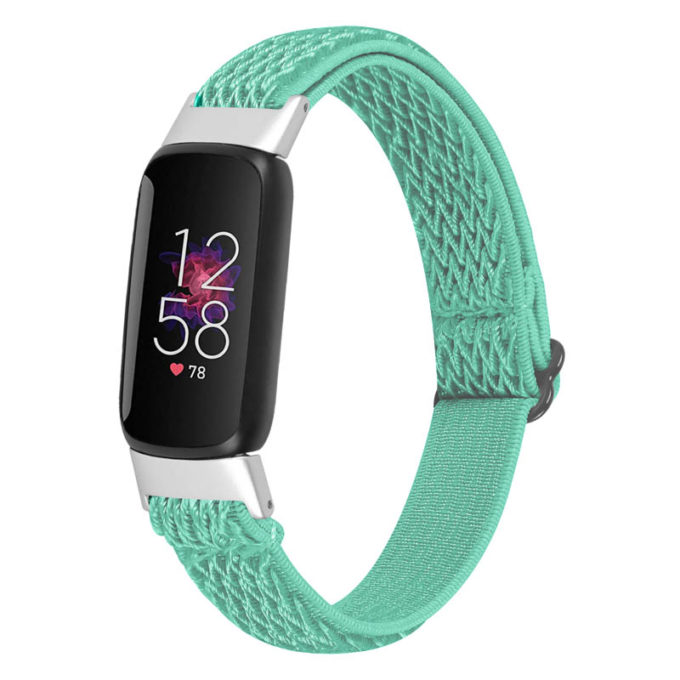 fb.ny35.11 Main Turquoise StrapsCo Adjustable Nylon Strap for Fitbit Luxe Nylon Canvas Strap Band
