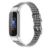 fb.ny37.1.22 Angle Houndstooth StrapsCo Canvas Strap for Fitbit Luxe Nylon Canvas Strap Band