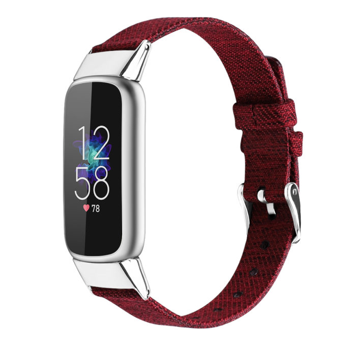 fb.ny37.6 Angle Red StrapsCo Canvas Strap for Fitbit Luxe Nylon Canvas Strap Band