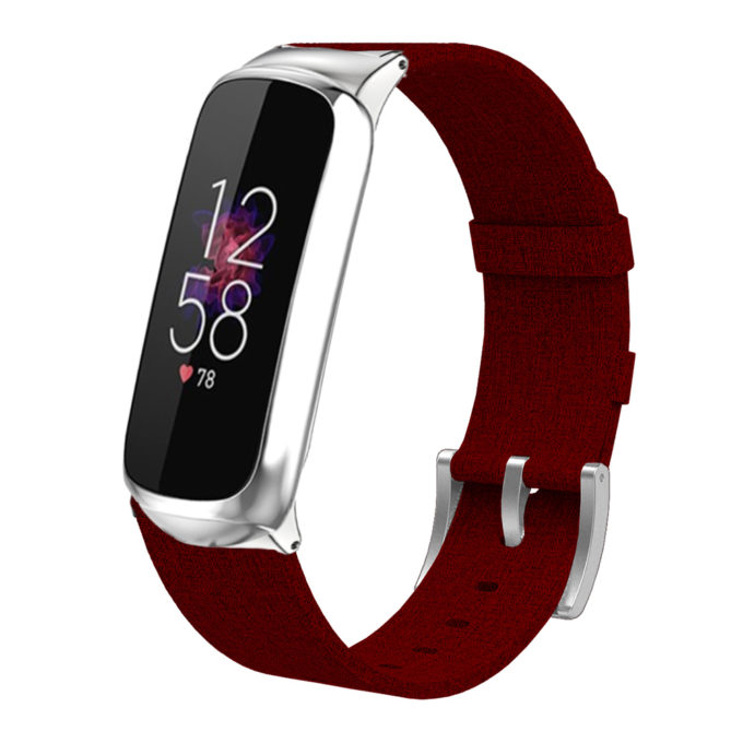 fb.ny38.6 Main Red StrapsCo Canvas Strap for Fitbit Luxe Nylon Canvas Strap Band