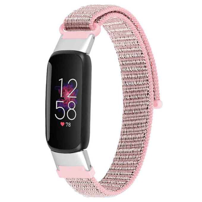 fb.ny39.13 Main Pink Sand StrapsCo Adjustable Nylon Strap for Fitbit Luxe Nylon Canvas Strap Band