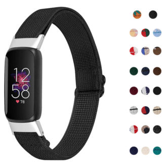 StrapsCo Bracelet de Montre en Cuir Élégant pour Fitbit Luxe 