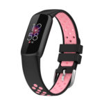 fb.r68.1.13 Main Black Pink StrapsCo Perforated Rubber Sport Strap for Fitbit Luxe Silicone