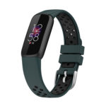 fb.r68.11.1 Main Teal Black StrapsCo Perforated Rubber Sport Strap for Fitbit Luxe Silicone