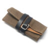 wr6.11 Angle Khaki Interior Tan StrapsCo Waxed Canvas Watch Roll for 4 Watches Nylon Leather