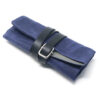 wr6.5 Angle Blue Interior Grey StrapsCo Waxed Canvas Watch Roll for 4 Watches Nylon Leather
