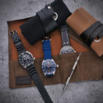 Wr7 Creative StrapsCo Waxed Canvas Watch Roll For 5 Watches Nylon Leather