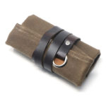 wr7.11 Angle Khaki Interior Tan StrapsCo Waxed Canvas Watch Roll for 5 Watches Nylon Leather