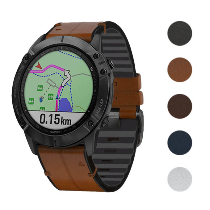 g.r73 Gallery Brown StrapsCo Silicone Strap for Garmin Fenix 5 5 Plus 6 Forerunner 935 Quatix 5