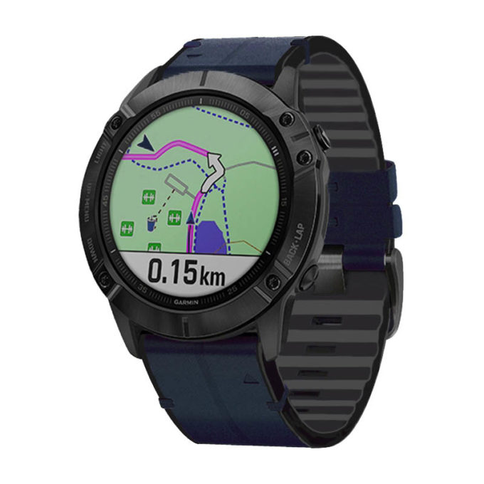 g.r73.5 22 Main Blue StrapsCo Silicone Strap for Garmin Fenix 5 5 Plus 6 Forerunner 935 Quatix 5