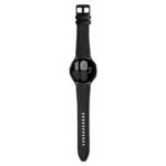 s.l1.1 Main Black StrapsCo Genuine Leather Silicone Hybrid Strap for Samsung Galaxy Watch 4 Rubber Band