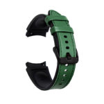 s.l1.11a Back Forest Green StrapsCo Genuine Leather Silicone Hybrid Strap for Samsung Galaxy Watch 4 Rubber Band
