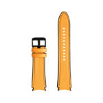 s.l1.12 Upright Orange StrapsCo Genuine Leather Silicone Hybrid Strap for Samsung Galaxy Watch 4 Rubber Band