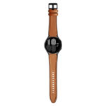 s.l1.2 Main Brown StrapsCo Genuine Leather Silicone Hybrid Strap for Samsung Galaxy Watch 4 Rubber Band